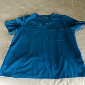 Figs women scrubs top blue size US XL